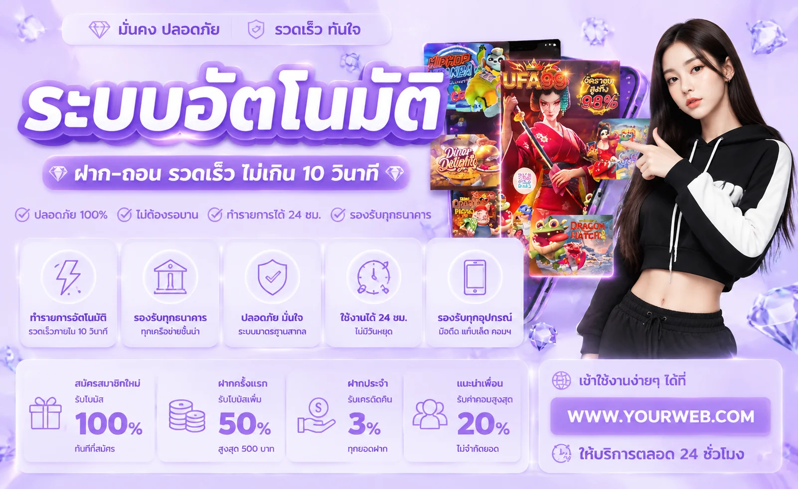 ระบบฝากถอนอัตโนมัติ KHONGKHWAN69 เว็บตรง 24 ชั่วโมง